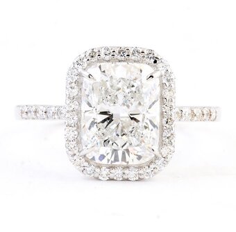 Prsten z bílého 14K zlata s laboratorním 2,97 ct diamantem - 3