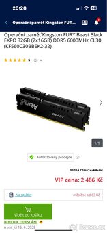 Prodám 2x16GB DDR5 6000MHz CL30 (v záruce) - 3