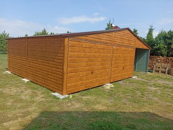 Plechová garáž 9x5m. - 3
