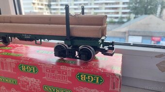 LGB 4066 - 4nápr. vůz na přepravu kmenů, trámů vč.obalu - 3