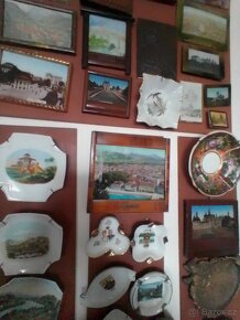 Starož. pohlednice s perletí + staré porcelánové popelníky. - 3