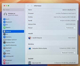MacBook Pro 2019/16GB RAM/Intel i5/256GB SSD/Záruka - 3