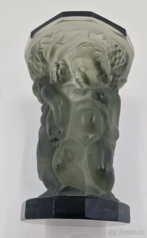 skleněná váza, Curt Schlevogt, Gablonz, cca 1920 - 3