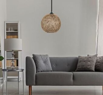 Lustr na lanku JUTE - světlo - 3