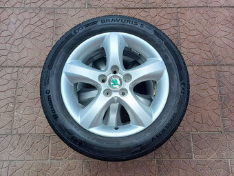 Letní alu sada - originál Škoda 5x100 6Jx15 ET43 5J0601025A - 3