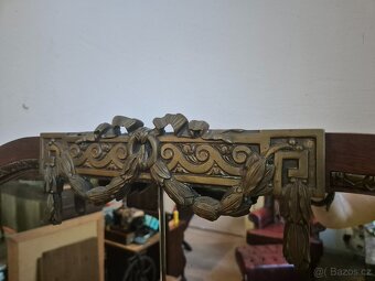 Starožitná zámecká komoda se zrcadlem a mramorovou deskou - 3