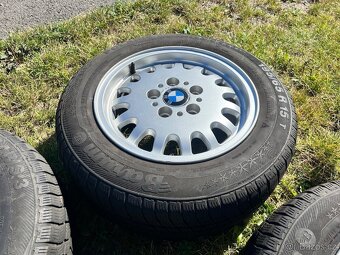 Alu disky 5x120 r15 BMW e36 zimní pneu 195/65 r15 - 3