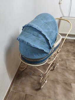 Retro kočárek Romance modrý - 3