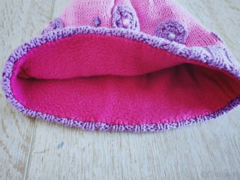 Dívčí ručně pletená čepice 51 - 53 cm - 3