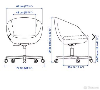 Ikea otočná židle v šedé barvě - 3