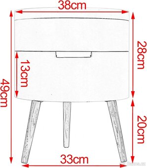 WOLTU TS50ws-1 noční stolek 38 x 38 x 51 cm - 3