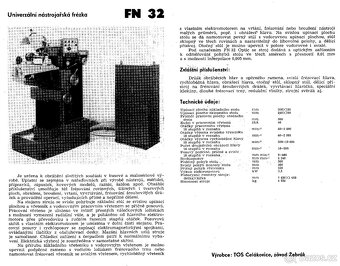 Univerzální nástrojářská frézka FN32 - 3