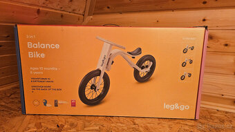 LEG&GO dětské dřevěné odrážedlo s kolem 5v1 - 3