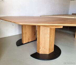 Nový rozkládací stůl dub masiv osmihran 160+55 cm - 3