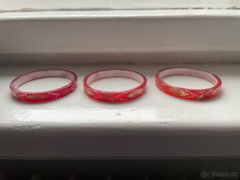 Starožitné bangle - skleněné jablonecké kroužky - 3