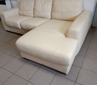 Kožená rohová sedací souprava - PRAVÁ KŮŽE - 3