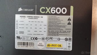 zdroj Corsair CX600 V2 80plus (účinnost 85 %) - 3
