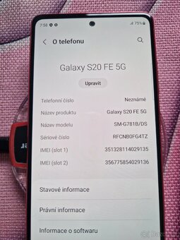 Samsung galaxy dual Sim S20 fe 5g červený s příslušenstvím - 3