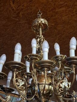 Barokní mosazný lustr FRANCIE 1920 - 3