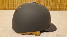 Jezdecká přilba FOUGANZA C700 šedo béžová, velikost 58 cm - 3