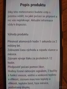 Prodám bezdrátovou meteostanici Emos AOK-E5018B. Funkční. - 3