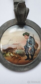 Cínové víčko na korbel s porcelánovou vsádkou - 3
