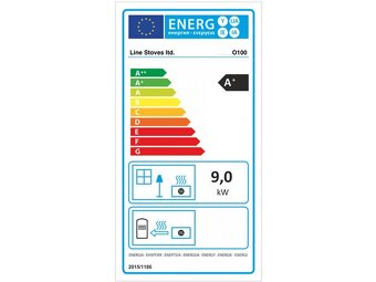 NOVÁ Kamna krbová O100, černá, 9kW + záruka - 3