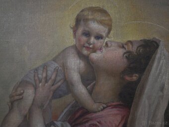 Obraz svatý motiv, malba Karel Medlík 20.9.1860 Nová Paka - 3