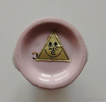 Secesní vážička - růžový porcelán z Chodova - 3