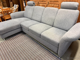 Rohová rozkládací šedá sedačka 260 x 160cm - 3