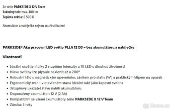 Parkside pracovní LED světlo - 3