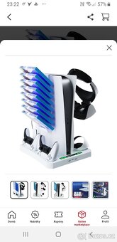 PS5 s mechanikou, 5 her, chladící stojan nabíjecí, top stav - 3