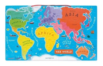 Mapa světa - magnetické vkládací puzzle 92 ks - 3