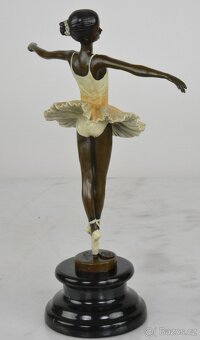 Bronzová soška - Baletka - kolorovaná - 3