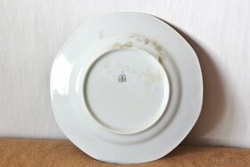 Hnědý vintage talíř osmihran "Tři grácie" - 3