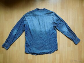 pánská Smog modrá šíslá košile plátno, riflová dl.ruk,ba XXL - 3