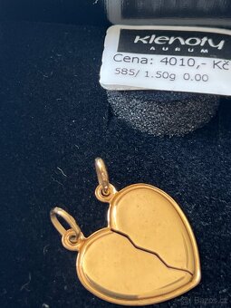 Zlato / zlatý přívěšek srdce 585/1000 - 3
