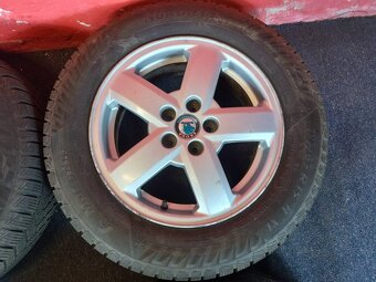ALU disky Škoda 5x100 R15 se zimními pneu 195/65 R15 - 3