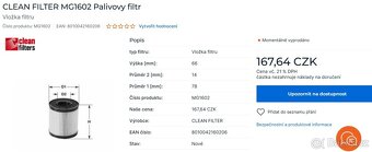 PALIVOVÝ FILTR MG 1602-CITROEN PEUGEOT FIAT SUZUKI - 3
