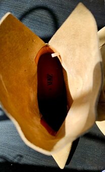 Zara - Camel ČLENKOVÉ KOLY Z BROUŠENÉ KŮŽE - 3