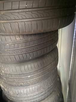Plechové disky 14” 5x100 a letní pneu 185/60/R14 - 3
