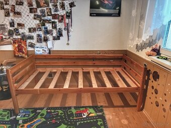 Patrová poschoďová postel z masivu, 200x90 cm - 3