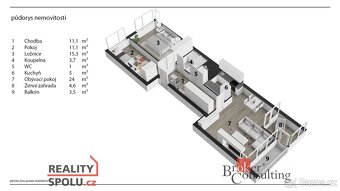 Pronájem, byty/3+kk, 71 m2, Pod Zámečkem 292/74, 50006 Hrade - 3