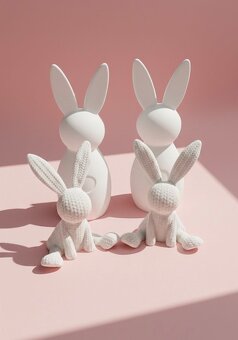 Designový 3d králík, velikonoční ozdoby - 3