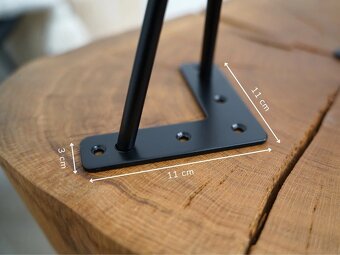 Industrial Hairpin Podnož Noha 2 ramenná Černá 1ks - 3