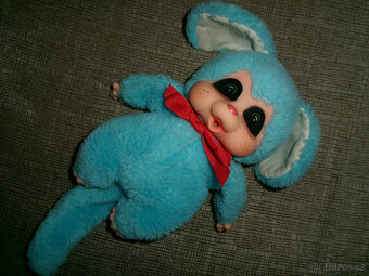 Retro Mončičák-modrý-píská - 3