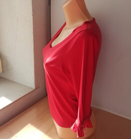 Červená halenka, tričko s mašličkami M - XL - 3