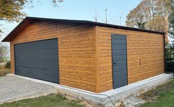 Moderní plechová garáž 8x6 se sekčními vraty - 3