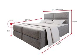 Čalouněná postel Boxspring MILON + Topper 180x200 - 3