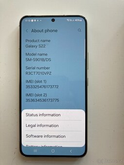🚀 Prodej Samsung Galaxy S22 –Bílá elegance s prasklým rohem - 3